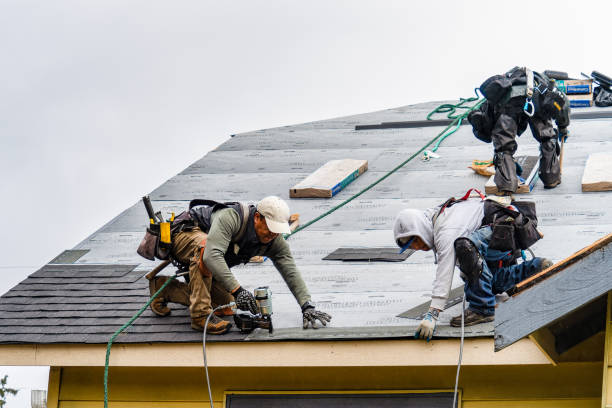 Professional Gutter Installation technician working in Armbrust, PA